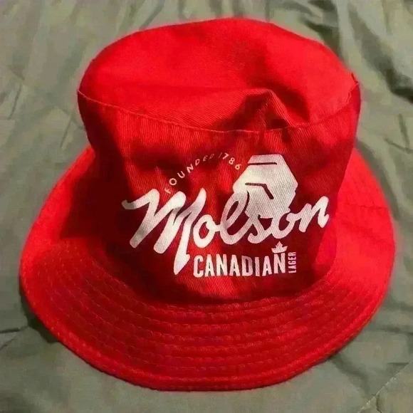 New  Molson Canadian bucket hat red - Picture 2 of 4